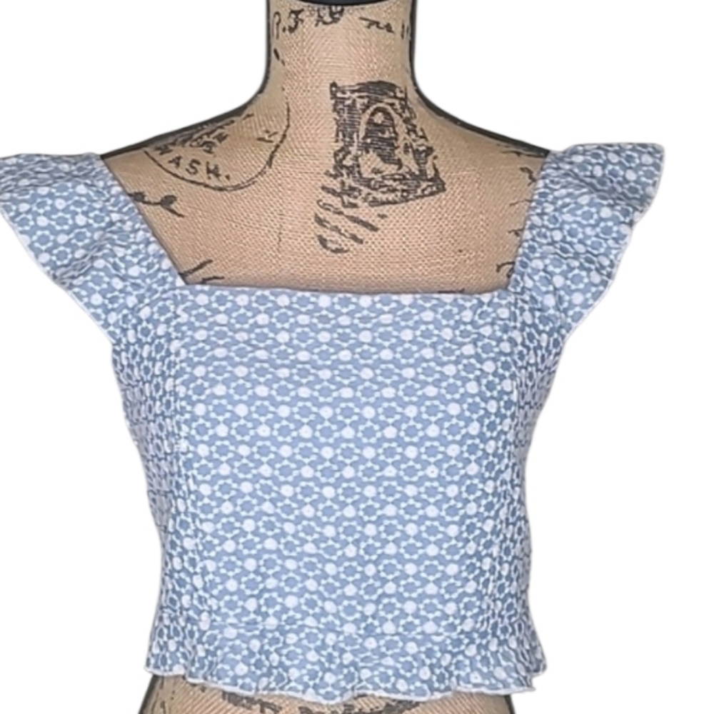 Kirious Los Angeles Ruffle Hem Tie Back Crop Tank
